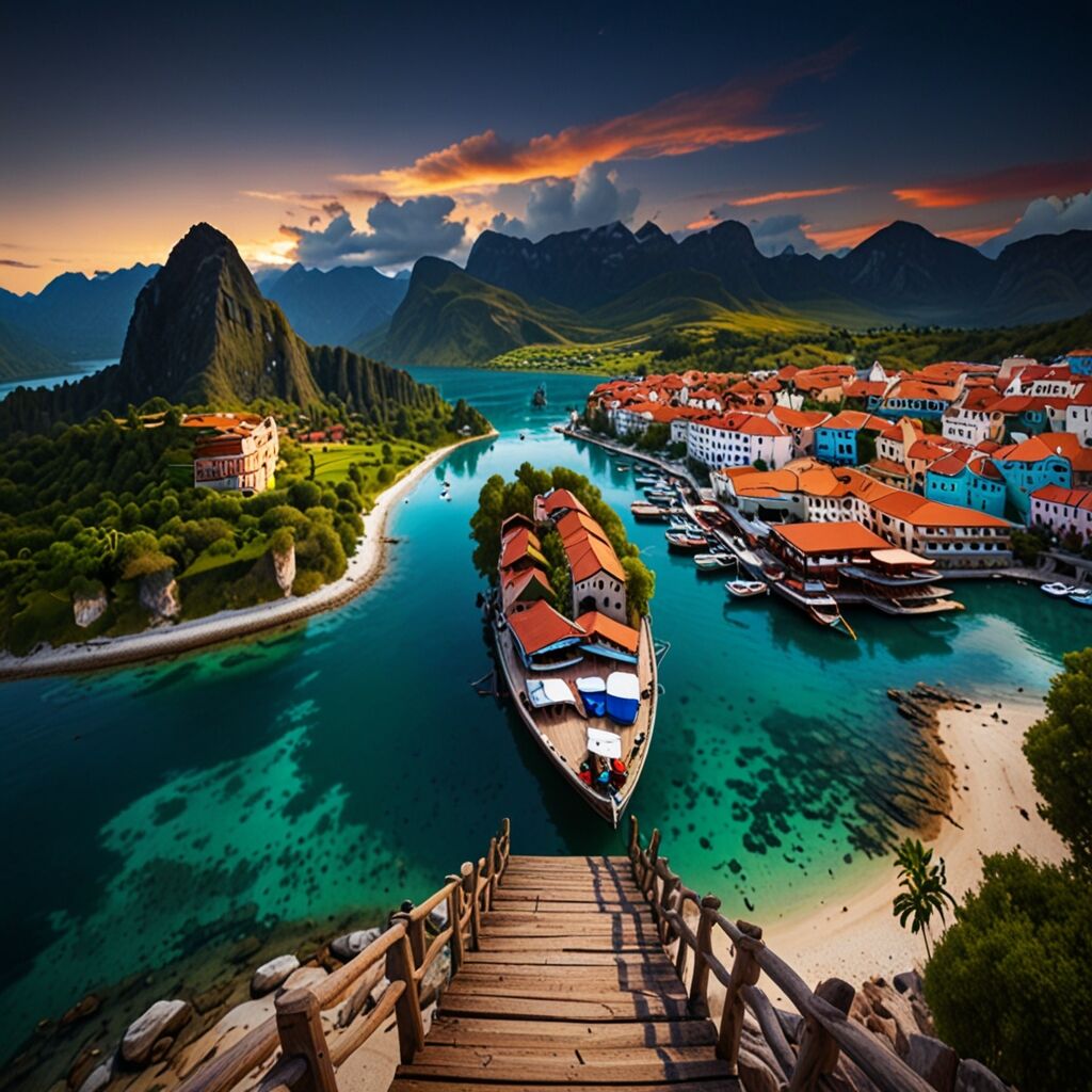 Scenic view from a river cruise boat