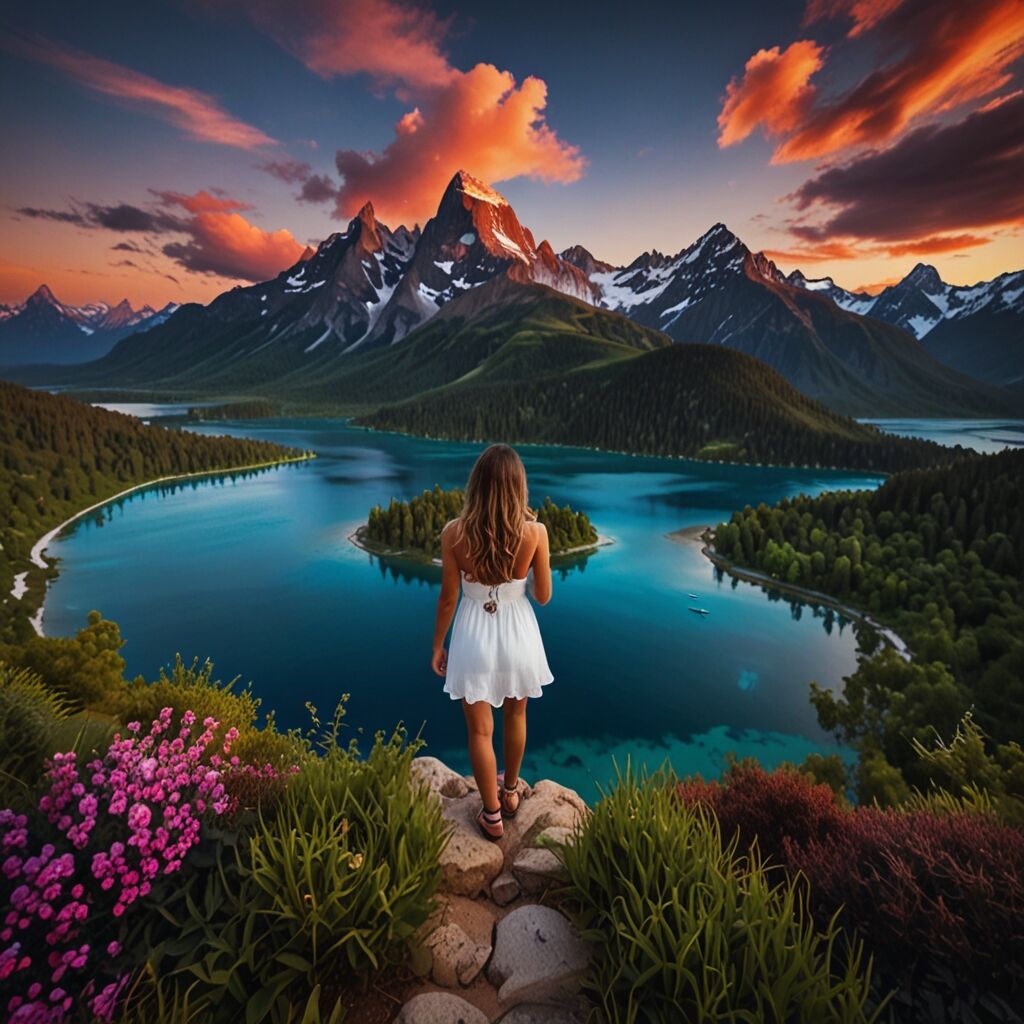 Photographer setting up tripod in nature